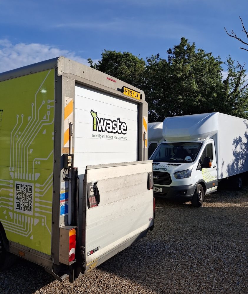 iWaste van tail lift during an electronic waste collection